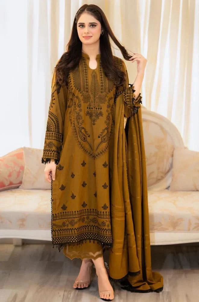 URGE 3-PIECE LAWN EMBROIDERED DRESS WITH EMBROIDERED DUPATTA & TROUSER.