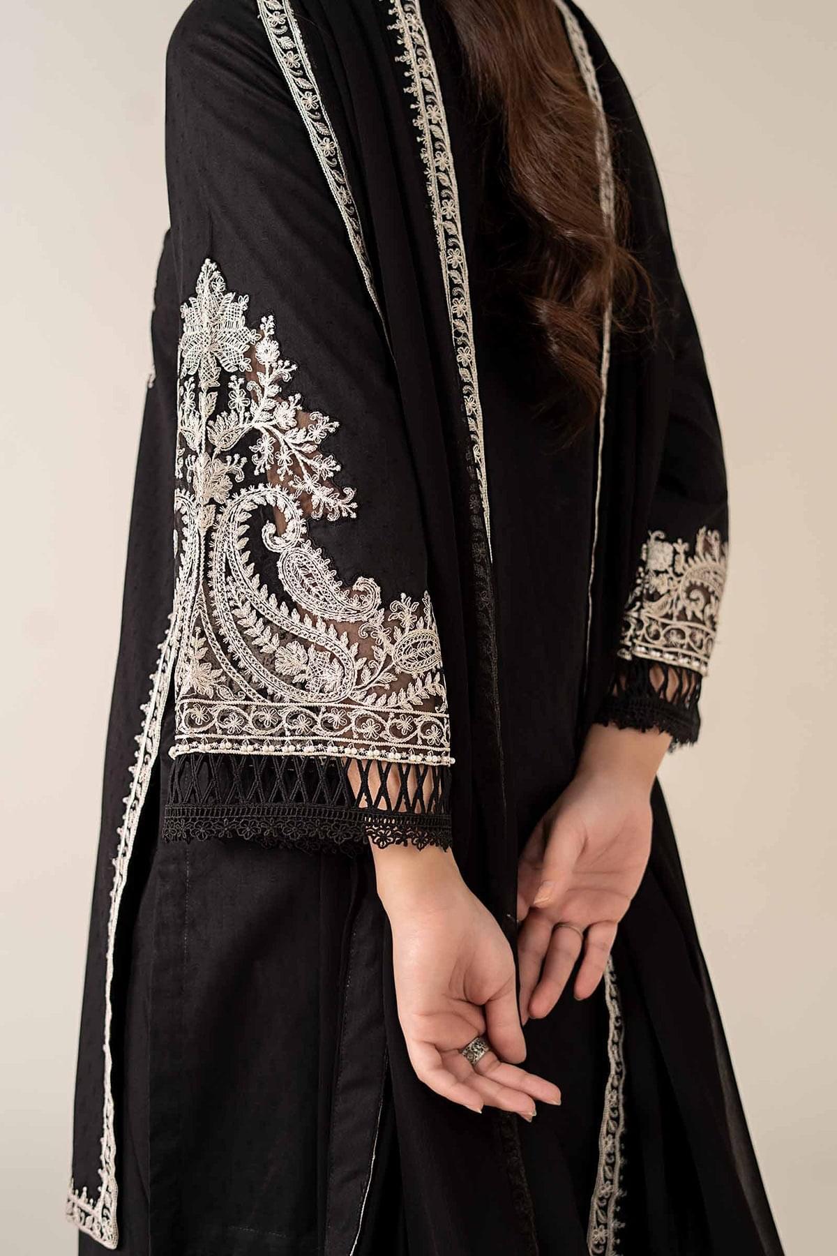 MARIA B 2-PIECE LAWN EMBROIDERED SHIRT WITH ELEGANT TROUSER.
