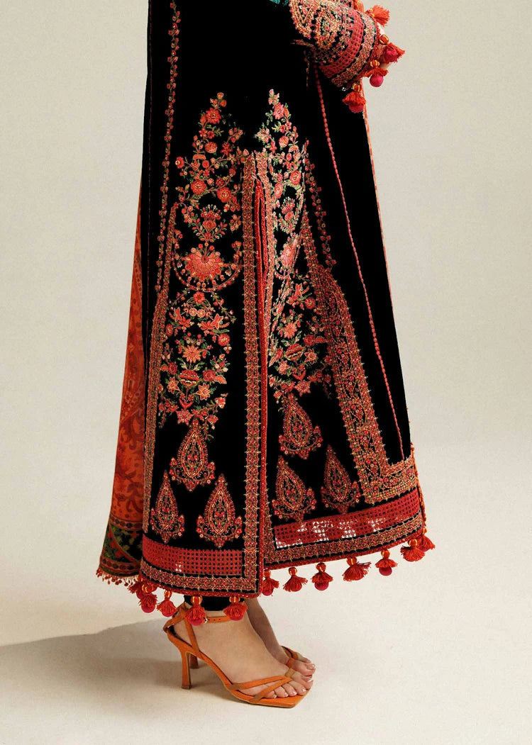 HUSSAIN REHAR 3-PIECE LAWN HEAVY EMBROIDERED DRESS WITH PRINTED VOIL DUPATTA & EMBROIDERED TROUSER.