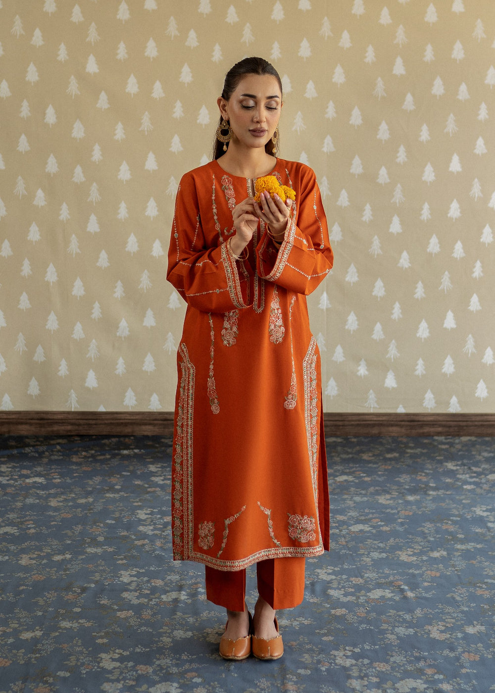 LAAM 2-PIECE LAWN EMBROIDERED SHIRT WITH ELEGANT TROUSER.