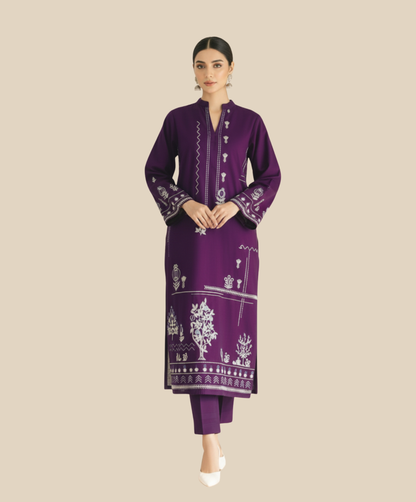 LAAM 2-PIECE LAWN EMBROIDERED SHIRT WITH ELEGANT TROUSER.