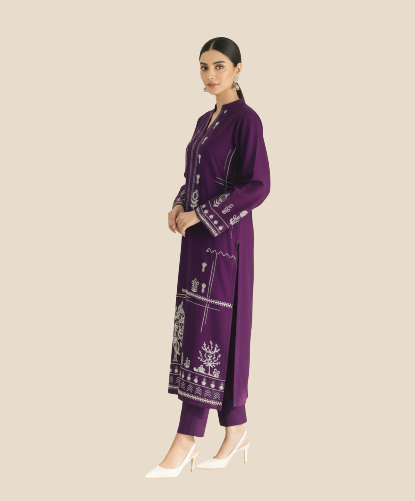 LAAM 2-PIECE LAWN EMBROIDERED SHIRT WITH ELEGANT TROUSER.