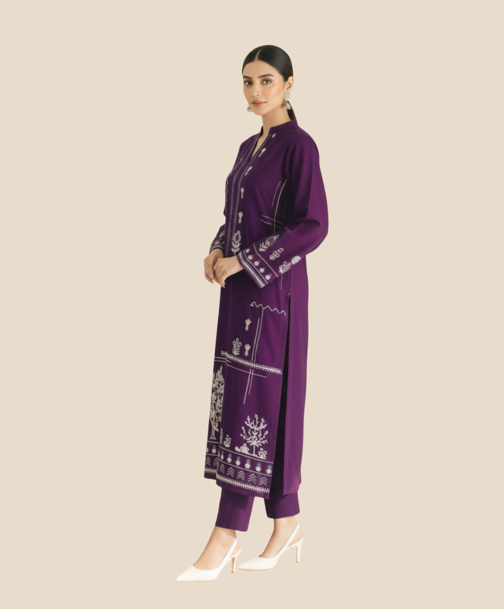 LAAM 2-PIECE LAWN EMBROIDERED SHIRT WITH ELEGANT TROUSER.