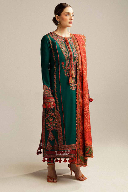 HUSSAIN REHAR 3-PIECE LAWN HEAVY EMBROIDERED DRESS WITH PRINTED VOIL DUPATTA & EMBROIDERED TROUSER.