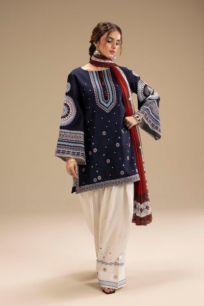 JAZMIN 3-PIECE LAWN EMBROIDERED DRESS WITH PRINTED VOIL DUPATTA & EMBROIDERED TROUSER.