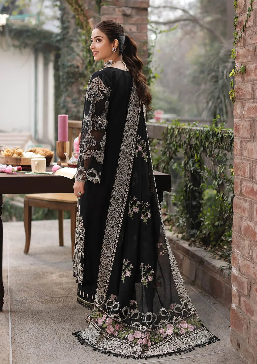 KAHF 3-PIECE LAWN EMBROIDERED SUIT WITH EMBROIDERED CUT WORK DUPATTA & TROUSER.