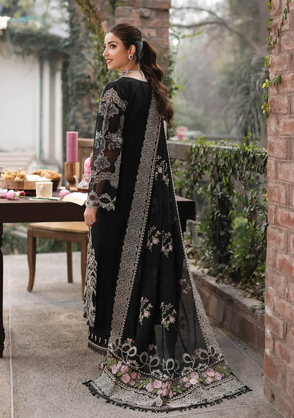 KAHF 3-PIECE LAWN EMBROIDERED SUIT WITH EMBROIDERED CUT WORK DUPATTA & TROUSER.
