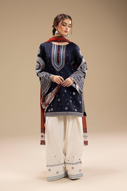 JAZMIN 3-PIECE LAWN EMBROIDERED DRESS WITH PRINTED VOIL DUPATTA & EMBROIDERED TROUSER.
