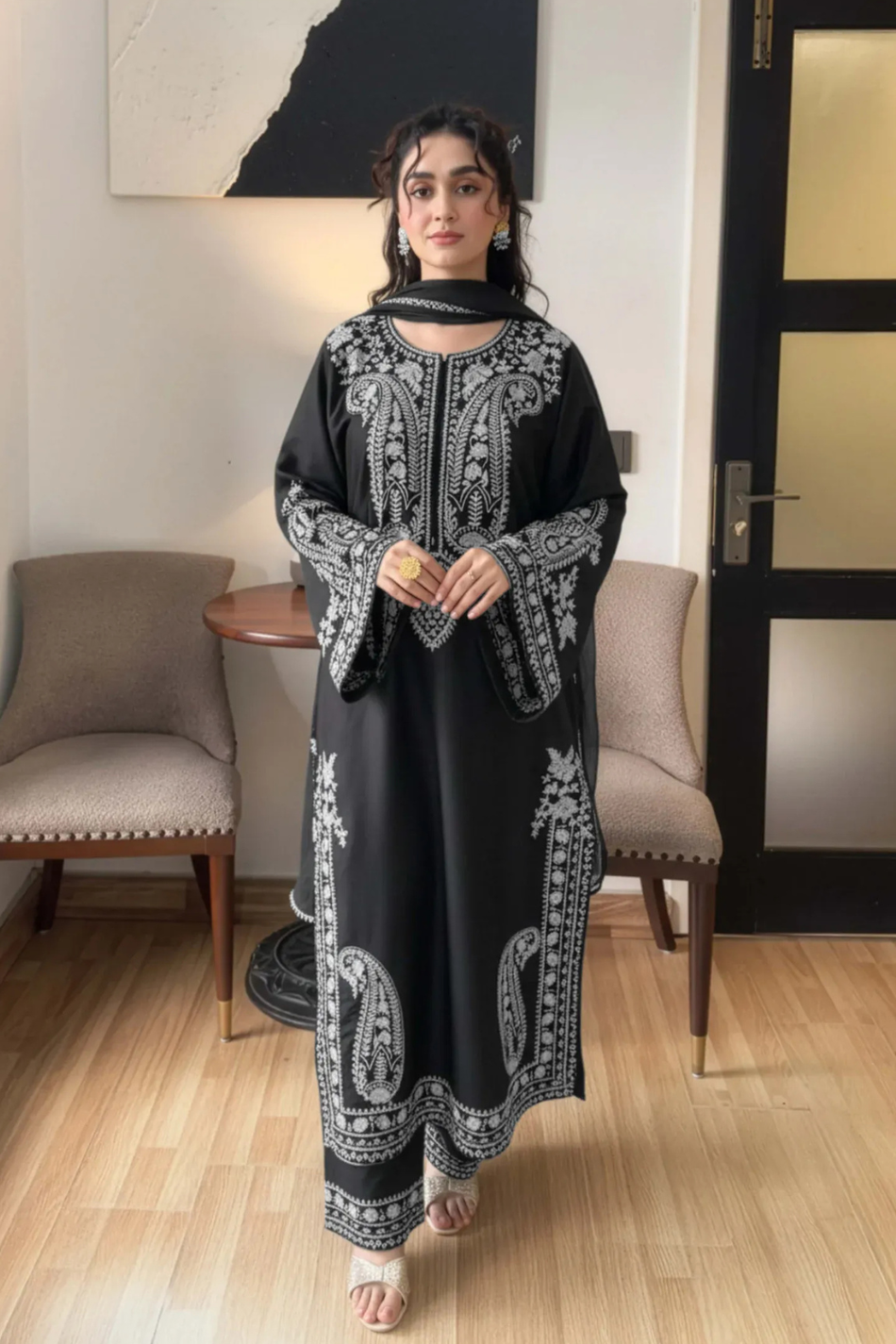 BATIK 3-PIECE LAWN EMBROIDERED SUIT WITH EMBROIDERED DUPATTA & TROUSER.