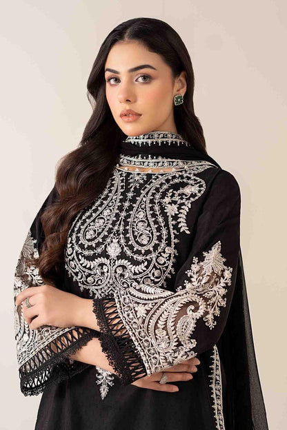 MARIA B 2-PIECE LAWN EMBROIDERED SHIRT WITH ELEGANT TROUSER.
