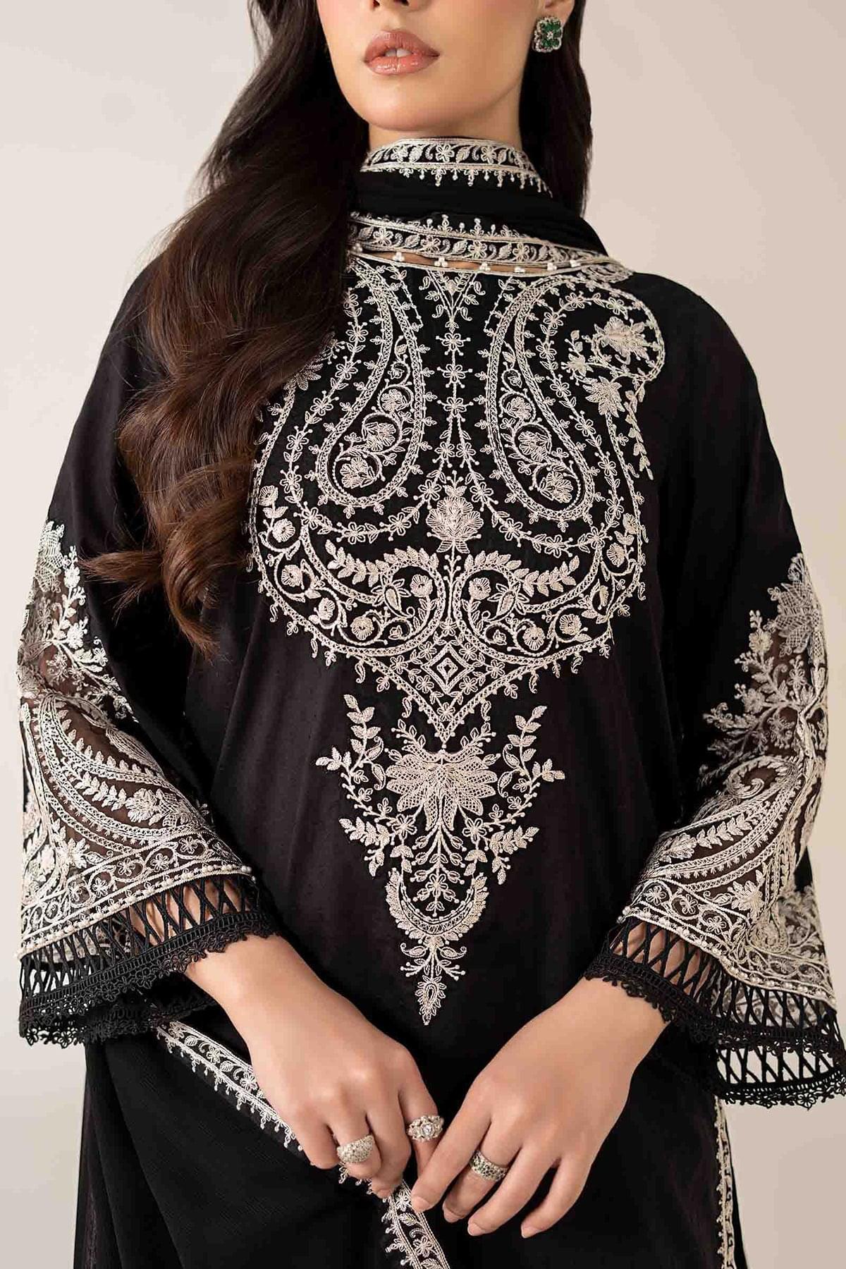 MARIA B 2-PIECE LAWN EMBROIDERED SHIRT WITH ELEGANT TROUSER.