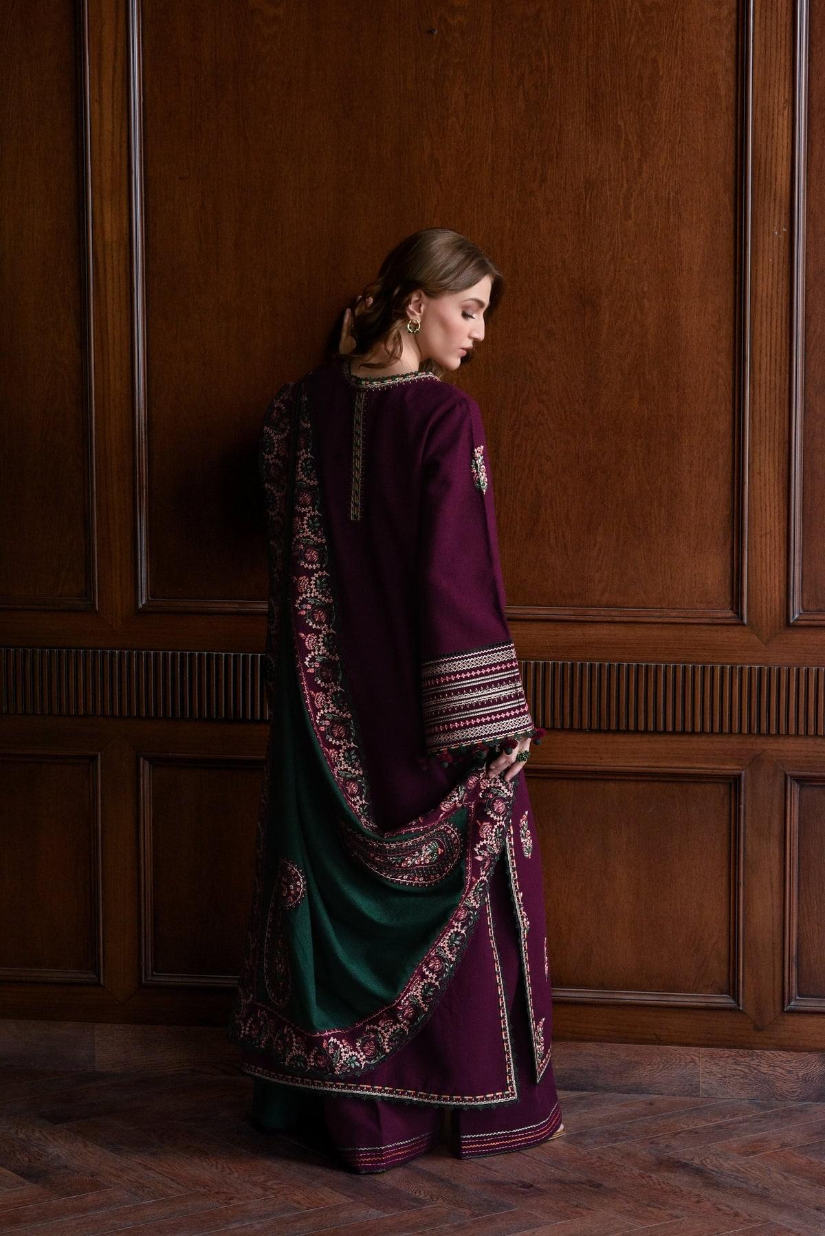 BATIK 3-PIECE LAWN EMBROIDERED DRESS WITH EMBROIDERED DUPATTA & TROUSER.