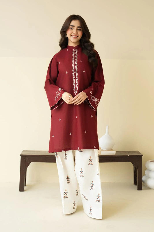 BATIK 2-PIECE LAWN EMBROIDERED SHIRT WITH ELEGANT EMBROIDERED TROUSER.