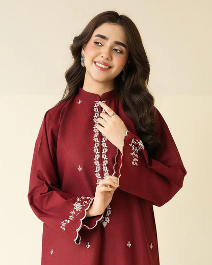 BATIK 2-PIECE LAWN EMBROIDERED SHIRT WITH ELEGANT EMBROIDERED TROUSER.