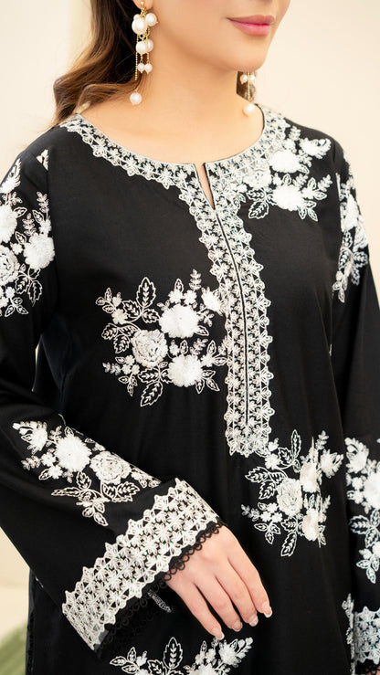 ZARA SHAHJAHAN-3PC LAWN EMBROIDERED SHIRT WITH MONARK PRINTED DUPATTA AND EMB TROUSER.