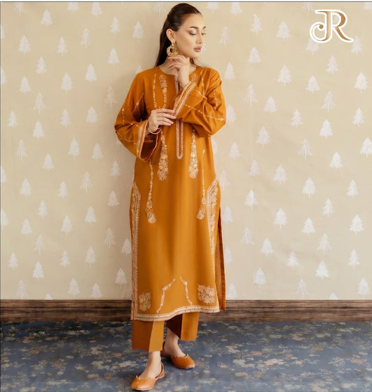 LAAM 2-PIECE LAWN EMBROIDERED SHIRT WITH ELEGANT TROUSER.