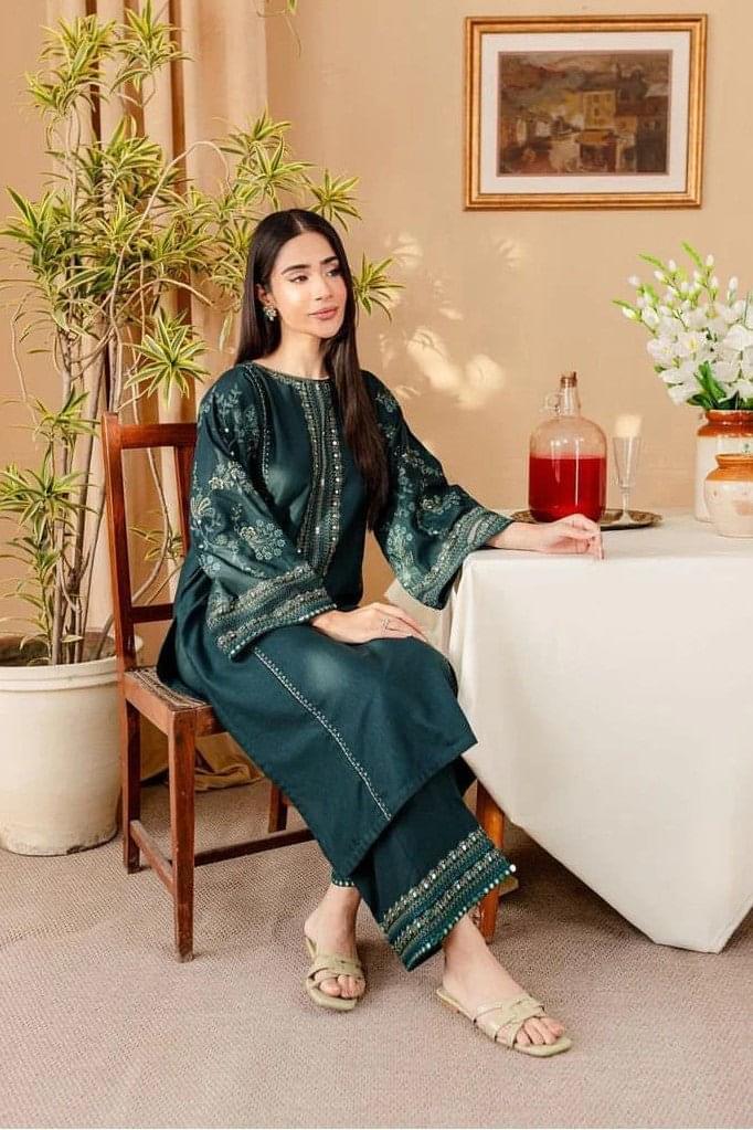 BATIK 2-PIECE LAWN SEQUIN EMBROIDERED SHIRT WITH ELEGANT EMBROIDERED TROUSER.