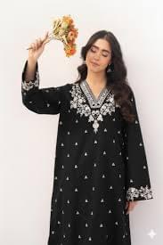 PEZWAAN 2-PIECE LAWN EMBROIDERED SHIRT WITH ELEGANT TROUSER.