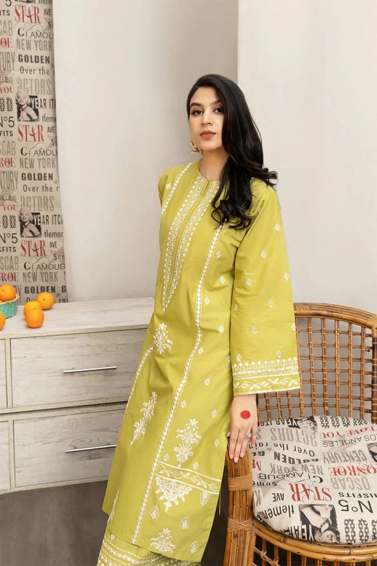 PEZWAAN 2-PIECE LAWN EMBROIDERED SHIRT WITH ELEGANT EMBROIDERED TROUSER.