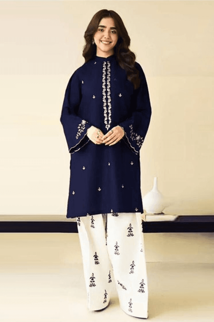 BATIK 2-PIECE LAWN EMBROIDERED SHIRT WITH ELEGANT EMBROIDERED TROUSER.
