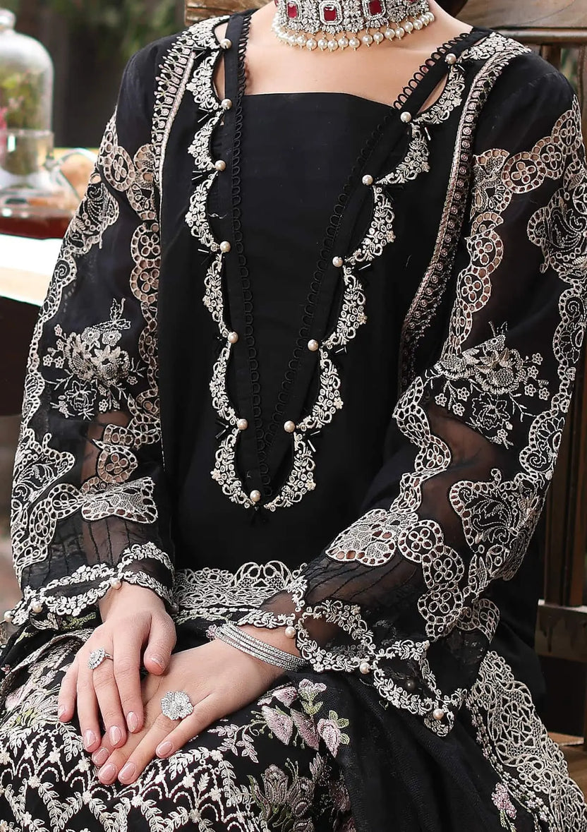 KAHF 3-PIECE LAWN EMBROIDERED SUIT WITH EMBROIDERED CUT WORK DUPATTA & TROUSER.